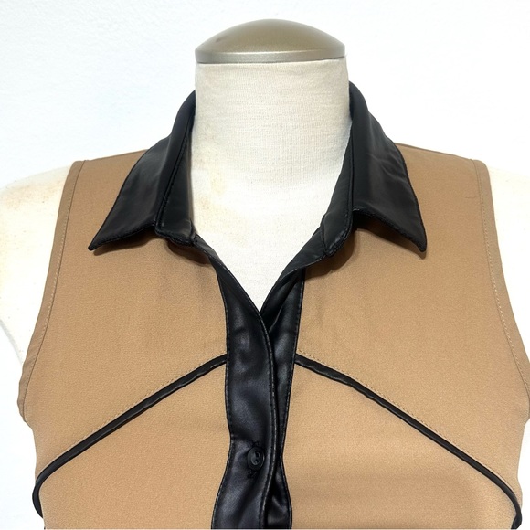 UK2LA Button Down Shirt, Faux Leather Lining Size Small - Picture 10 of 10